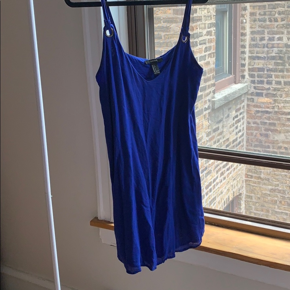 Blue flirty comfy sundress with sleeve detail